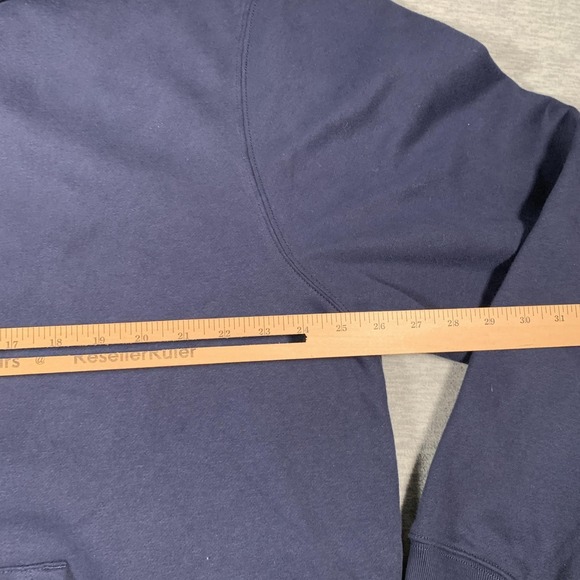 GAP Hoodie Mens 2XL Navy Blue Full Zip Fleece Lined Sweatshirt Drawstring Hood - Picture 6 of 11